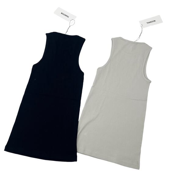 THAKOON Crewneck Ribbed Tank Top Lot of 2 Black Stone Gray Pullover Sz Small NEW - Picture 3 of 7